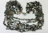 CGN763 20 inches stylish 6 rows Indian agate chips necklaces