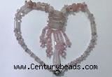 CGN810 19.5 inches chinese crystal & rose quartz statement necklaces