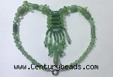 CGN817 19.5 inches chinese crystal & green aventurine statement necklaces