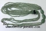 CGN846 30 inches trendy green aventurine long beaded necklaces