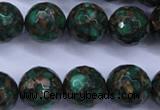 CGO117 15.5 inches 18mm faceted round gold green color stone beads
