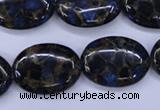 CGO209 15.5 inches 15*20mm oval gold blue color stone beads