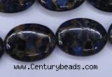 CGO210 15.5 inches 18*25mm oval gold blue color stone beads