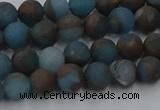 CGO256 15.5 inches 6mm round matte gold multi-color stone beads