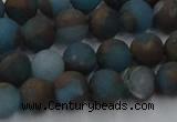 CGO257 15.5 inches 8mm round matte gold multi-color stone beads