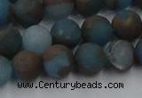 CGO258 15.5 inches 10mm round matte gold multi-color stone beads