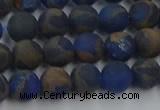 CGO261 15.5 inches 6mm round matte gold multi-color stone beads