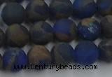 CGO262 15.5 inches 8mm round matte gold multi-color stone beads