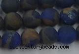 CGO263 15.5 inches 10mm round matte gold multi-color stone beads