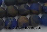 CGO264 15.5 inches 12mm round matte gold multi-color stone beads