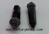 CGP1522 25*80mm - 28*90mm sticks black obsidian pendants