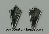 CGP163 22*45mm arrowhead hematite gemstone pendants wholesale