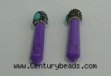 CGP170 10*55mm sticks turquoise gemstone pendants wholesale