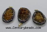 CGP3127 30*50mm - 35*55mm freeform druzy agate pendants