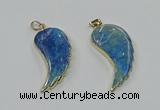 CGP3495 22*45mm - 25*50mm wing-shaped fossil coral pendants