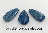 CGP3546 22*45mm - 25*50mm flat teardrop chrysanthemum agate slab pendants