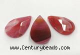 CGP3565 35*55mm faceted flat teardrop agate pendants wholesale