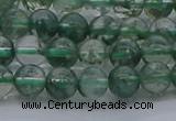 CGQ511 15.5 inches 6mm round matte imitation green phantom quartz beads