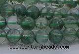 CGQ511 15.5 inches 6mm round matte imitation green phantom quartz beads