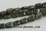 CGR17 16 inches 6*8mm rectangle green rain forest stone beads wholesale