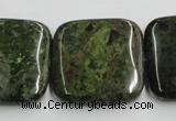 CGR20 16 inches 30*30mm square green rain forest stone beads wholesale