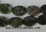 CGR26 15.5 inches 12*16mm oval green rain forest stone beads