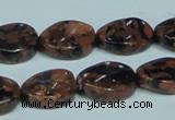 CGS221 15.5 inches 13*18mm twisted oval blue & brown goldstone beads