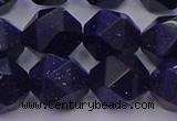 CGS459 15.5 inches 12mm faceted nuggets goldstone beads wholesale