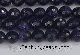 CGS478 15.5 inches 4mm faceted round blue goldstone beads