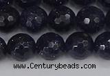 CGS481 15.5 inches 10mm faceted round blue goldstone beads