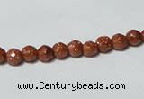 CGS57 15.5 inches 6mm faceted round goldstone beads wholesale