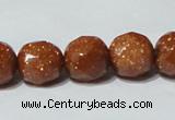 CGS60 15.5 inches 12mm faceted round goldstone beads wholesale