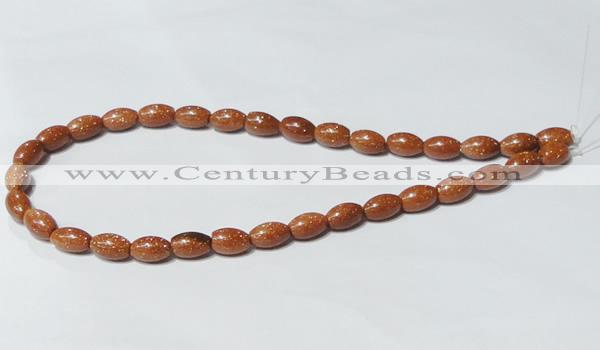 CGS70 15.5 inches 8*12mm rice goldstone beads wholesale