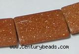 CGS85 15.5 inches 25*35mm rectangle goldstone beads wholesale