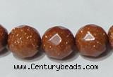 CGS89 15.5 inches 16mm faceted round goldstone beads wholesale