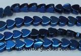 CHE1004 15.5 inches 6*6mm heart plated hematite beads wholesale