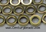 CHE1017 15.5 inches 12mm donut plated hematite beads wholesale