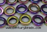 CHE1019 15.5 inches 12mm donut plated hematite beads wholesale
