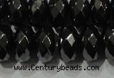 CHE105 15.5 inches 6*10mm faceted rondelle hematite beads wholesale