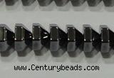 CHE135 15.5 inches 5*8mm pyramid hematite beads wholesale