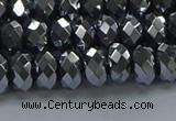 CHE2002 15.5 inches 5*8mm faceted rondelle hematite beads