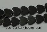 CHE269 15.5 inches 10*10mm heart hematite beads wholesale