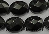 CHE284 15.5 inches 13*18mm faceted oval hematite beads wholesale