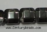 CHE288 15.5 inches 10*10mm faceted square hematite beads wholesale