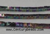 CHE562 15.5 inches 1*2*2mm square plated hematite beads wholesale