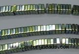 CHE582 15.5 inches 1*4*4mm square plated hematite beads wholesale