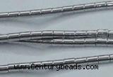 CHE594 15.5 inches 2*2.5mm tube plated hematite beads wholesale