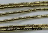 CHE596 15.5 inches 2*2.5mm tube plated hematite beads wholesale