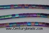 CHE603 15.5 inches 3*3mm cube plated hematite beads wholesale