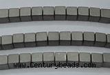 CHE608 15.5 inches 2*2mm cube matte plated hematite beads wholesale